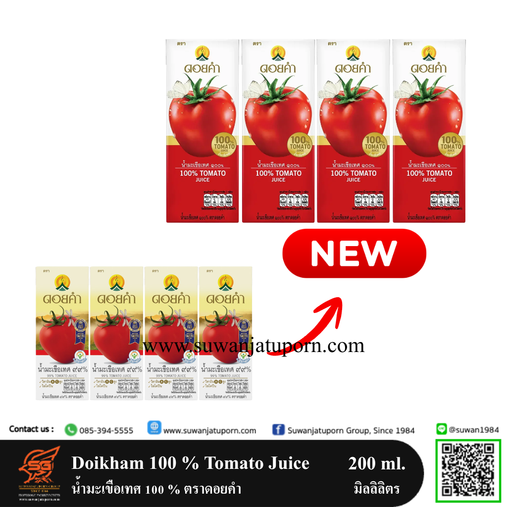 01-009-24 Doikham Tomato Juice 99% 200 ml.