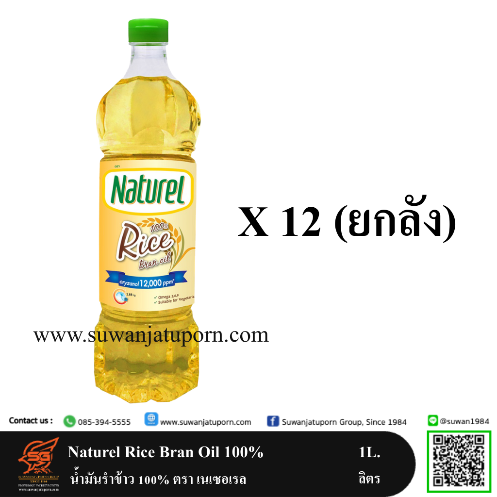 09-301-28 Naturel Rice Bran oil 100% 1 L. (Carton)