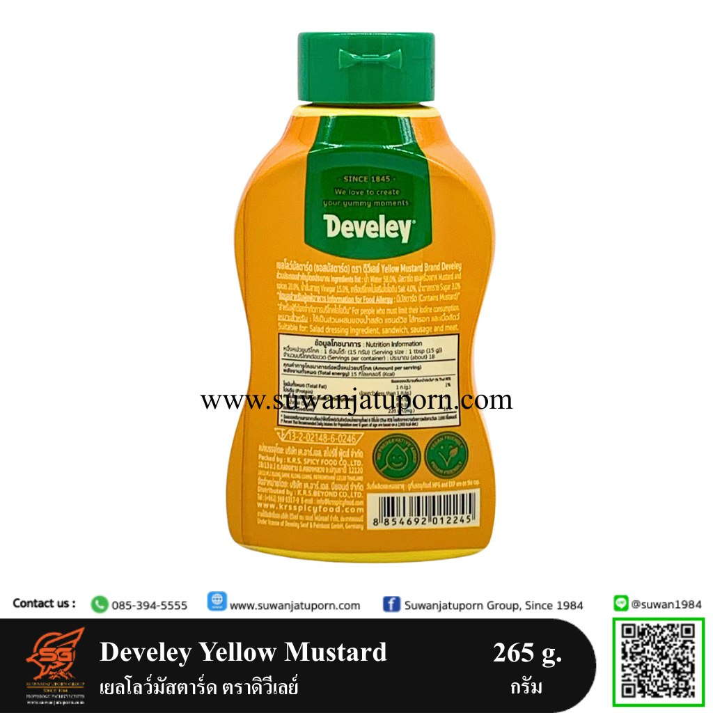 09-296-128 Develey Yellow Mustard 265 g.3